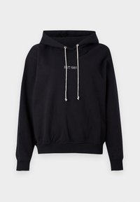 HOODIE SHINY CORD - Sweatshirt - jet black