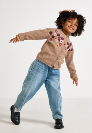 Lindex, LINDEX KNITTED CARDIGAN WITH EMBROIDERY LINDEX - Strickjacke - beige melange