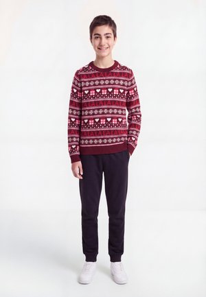 ONLY GIRLS KOGXMAS PRESENT O NECK BOX - Пуловер - cabernet/salsa/sea pink/cloud dancer