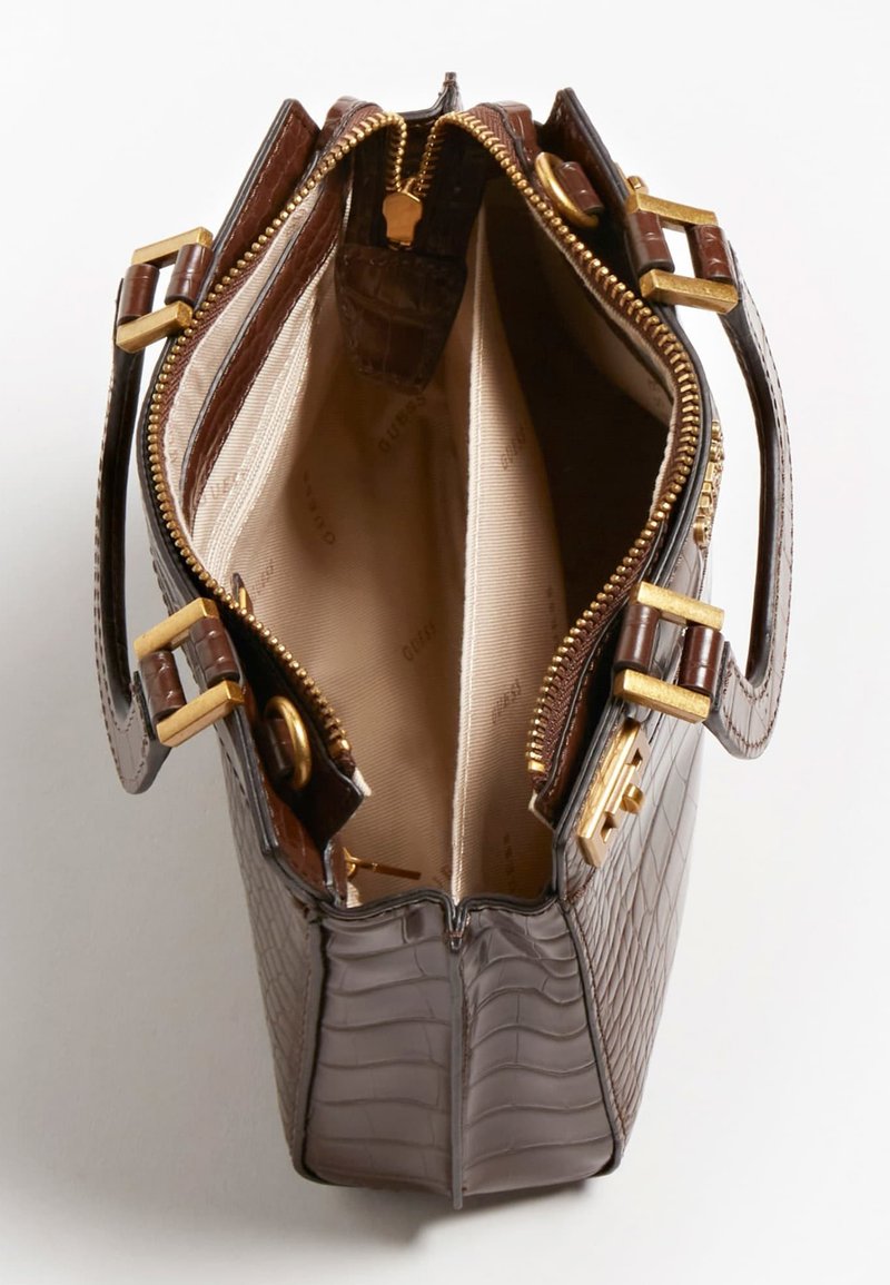 Guess Katey Guess Henkeltasche Beige Guess KATEY KROKO Handtasche