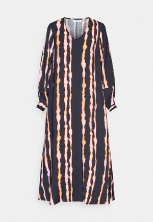 MSCH Copenhagen SELFRIDA DILVERA V NECK DRESS - Jurk - ochre stroke