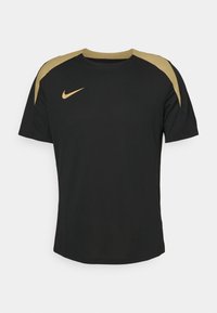 STRIKE TOP - T-Shirt sport - black/black/jersey gold/metallic gold