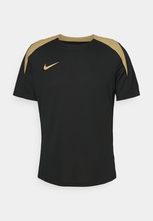 Nike Performance STRIKE TOP - Sport T-shirt - black/black/jersey gold/metallic gold