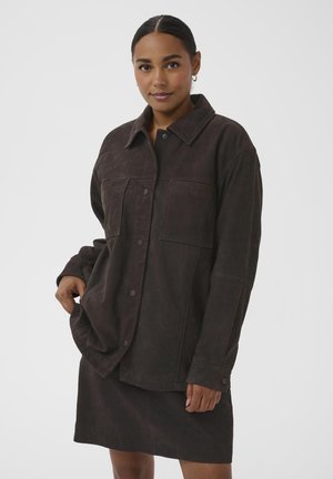 RACHEL - Kožená bunda - black coffee