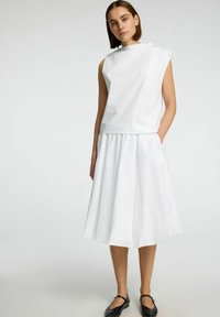 Selected Femme MIDI BUBBLE HEM - Ballonnederdele - bright white