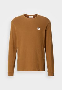 WAFFLE BADGE CREW TEE - Jumper - bronze gold-coloured