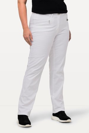 Ulla Popken, PASSFORM MONY STRETCHKOMFORT ZIPPTASCHEN - Stoffhose - schneeweiß