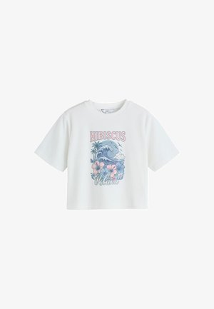Next, REGULAR FIT - TOWELLING WAVE GRAPHIC T-SHIRT - T-shirt imprimé - white