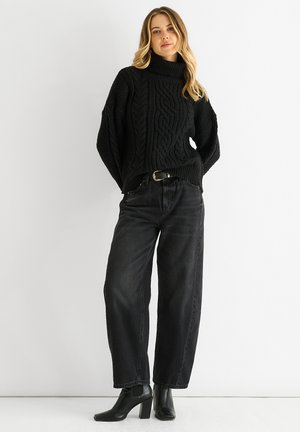 CABLE - Strickpullover - schwarz