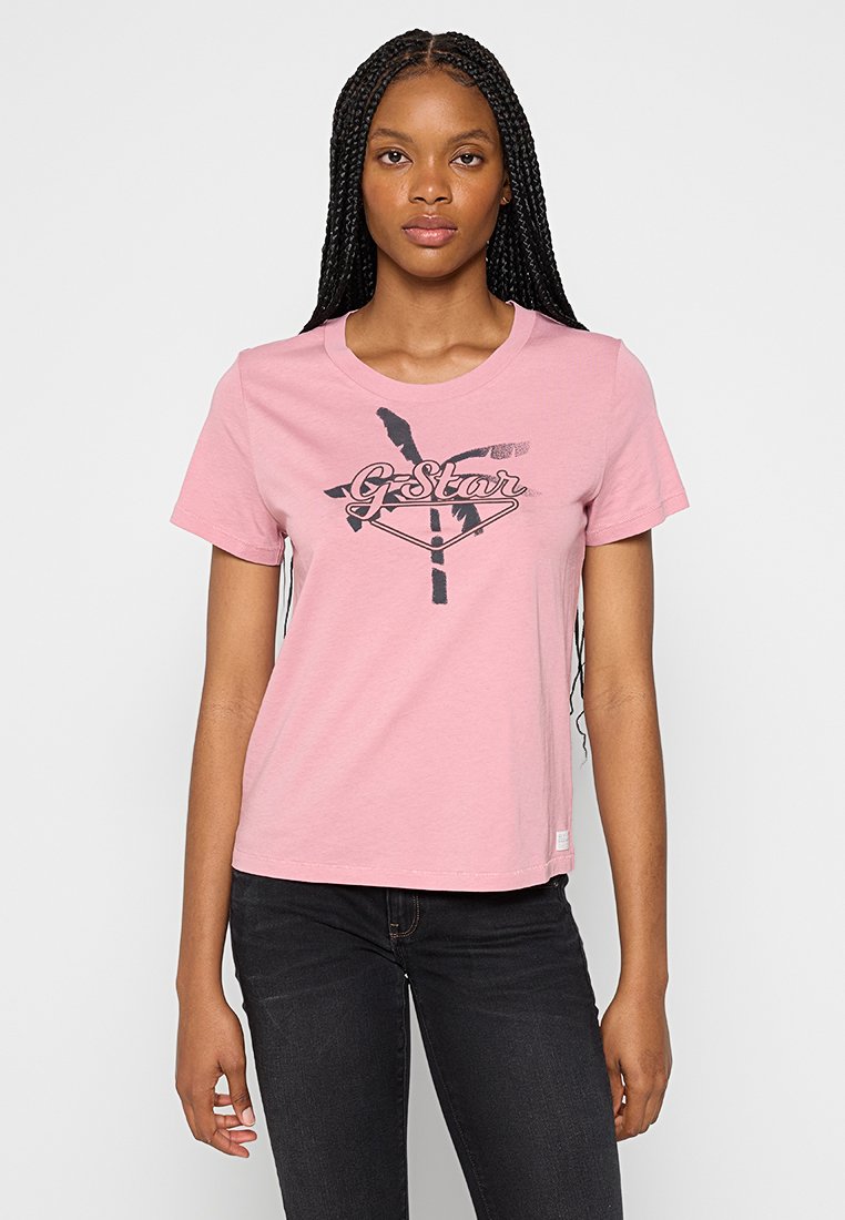 G-Star T-shirt print roze G-Star T-shirt print roze