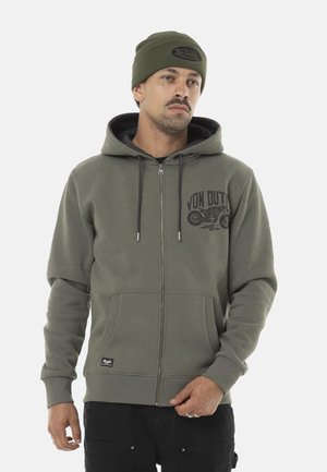 À CAPUCHE EN AVEC PRINT DEVANT - Felpa con zip - kaki