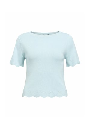 Object, TOP SCALLOPED RIBBED - T-shirt imprimé - winter sky