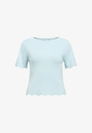 Object, TOP SCALLOPED RIBBED - Nyomott mintás póló - winter sky