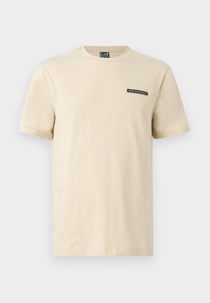 EA7 Emporio Armani, TRAIN LOGO SERIES TEE TAPE - T-paita - almond milk
