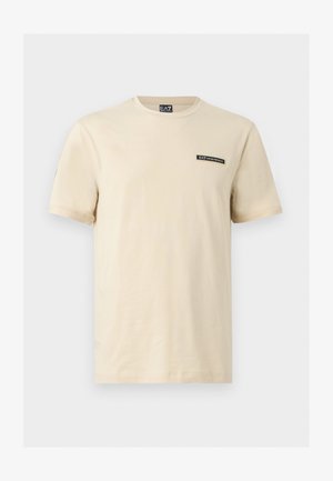 EA7 Emporio Armani, TRAIN LOGO SERIES TEE TAPE - T-paita - almond milk