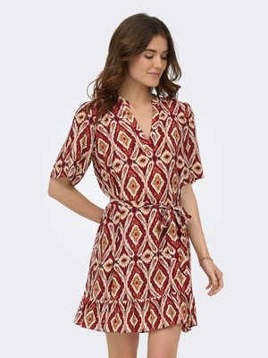 ONLY, DRESS ONLANTONIA SHORT DRESS - Hverdagskjole - brick red