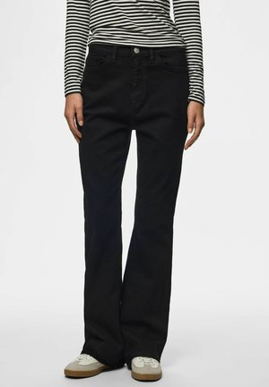 Pieces FLARED JEANS PCZOE MW - Džínsy bootcut - black denim