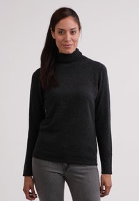CASH-MERE CASH-MERE ROLLKRAGEN PULLOVER - Strickpullover - dunkel anthrazit