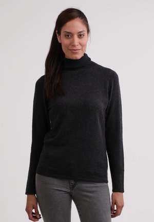 CASH-MERE ROLLKRAGEN PULLOVER - Neule - dunkel anthrazit