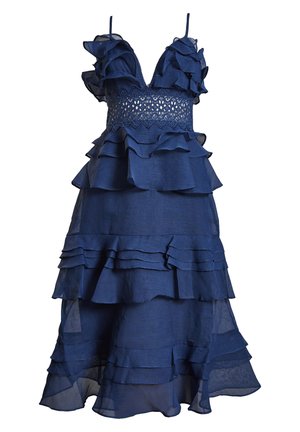 PALE PLUNGE FRONT TIERED - Juhlamekko - navy