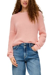 QS MIT MUSTER - Strickpullover - papaya