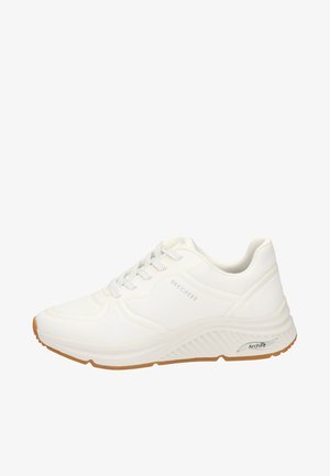 White athletic shoe with textured synthetic upper, lace closure, and padded collar. Features a rubber outsole and "ArchFit" branding.