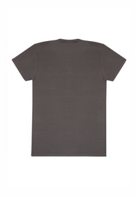 Grijze katoenen T-shirt met korte mouwen, een ronde halslijn en een effen achterkant. Heeft een reguliere pasvorm en een zachte textuur.