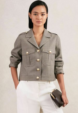 REGULAR FIT- JAQUE TWIN POCKET CROPPED - Blejzer - neutral check