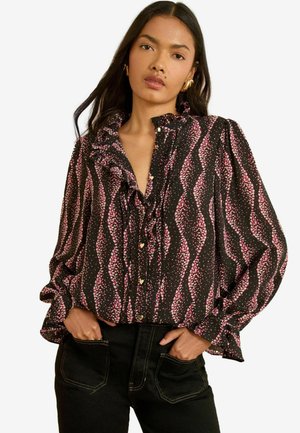 REGULAR FIT - LONG SLEEVE FRILL DETAIL - Blúzka so zapínaním na gombíky - pink spot