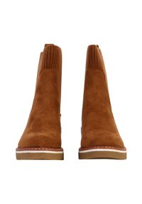 Divine Factory Enkellaarsjes met plateauzool - camel