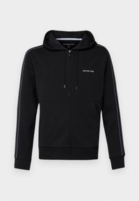 LOGO TAPE HOOD - Zip-up sweatshirt - black