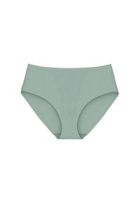 Mintgrüne nahtlose Unterhose mit glatter Textur, hohem Taillendesign und moderater Abdeckung. Vielseitig für den Alltag geeignet.