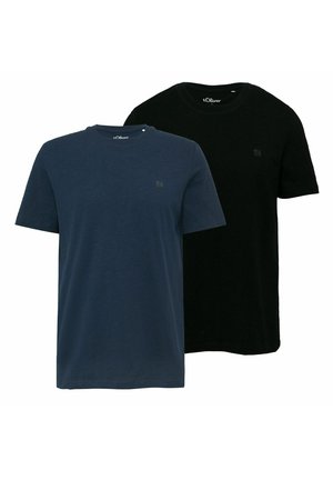 2 PACK - T-Shirt basic - schwarz   navy