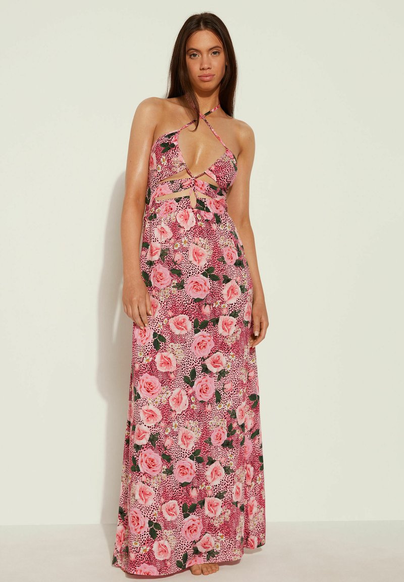 Tezenis LANGES ÜBERKREUZTES AUS Robe longue rosawild rose print