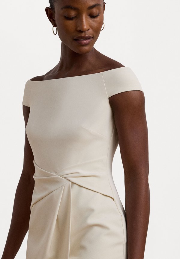 CREPE OFF THE SHOULDER COCKTAIL DRESS - Cocktail dress / Party dress - mascarpone cream4
