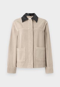 CONTRAST COLLAR JACKET - Chaqueta vaquera - beige