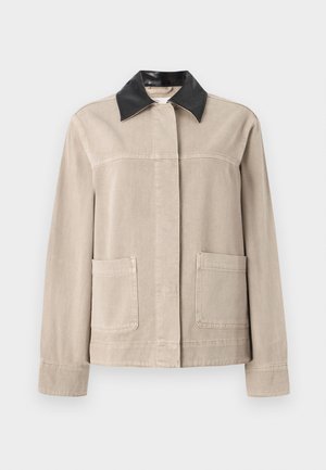 Gina Tricot CONTRAST COLLAR JACKET - Spijkerjas - beige
