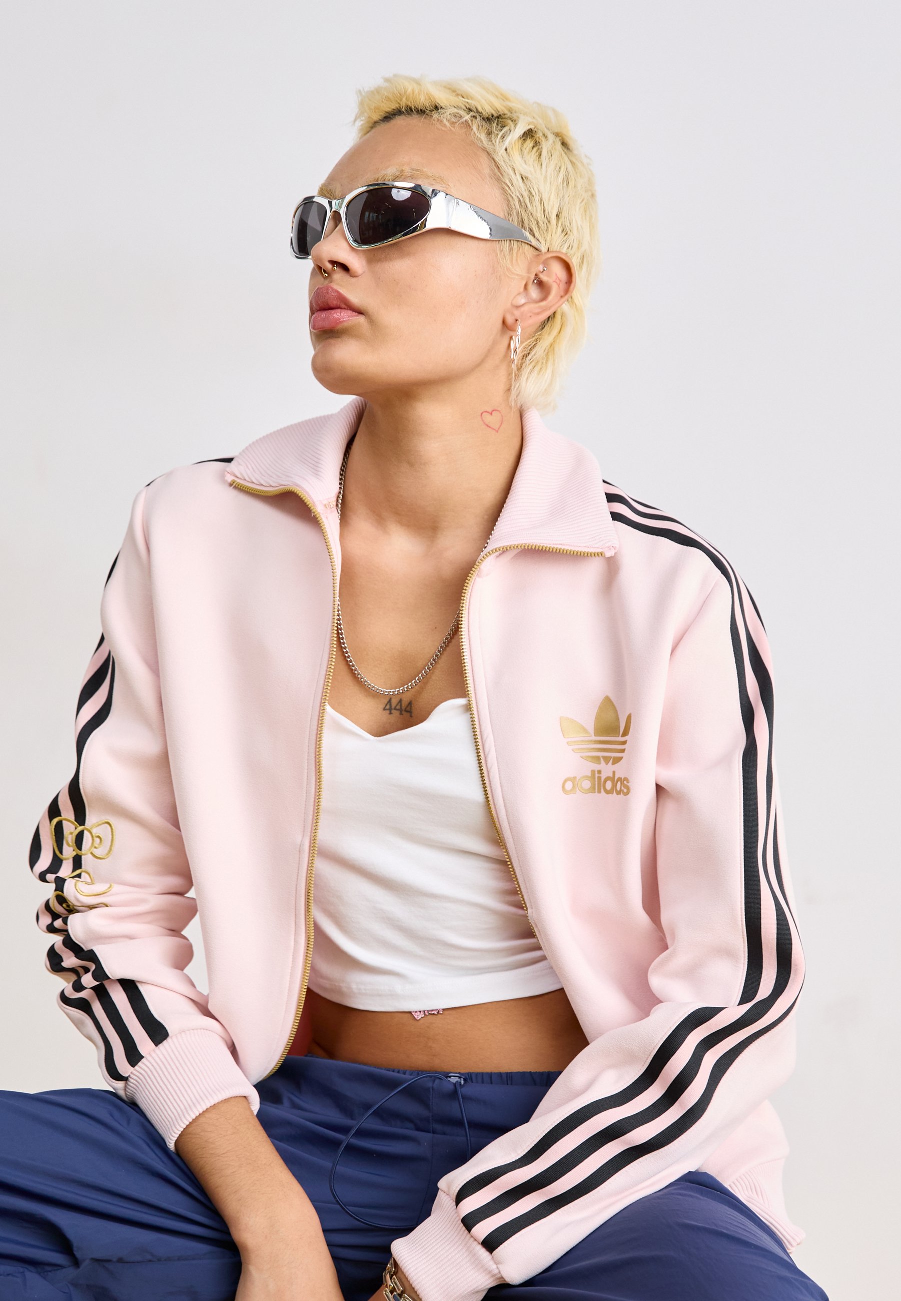 adidas x Hello Kitty コラボ パーカー ピンク Mサイズ adidas Originals HELLO KITTY TRACK TOP - Zip-up sweatshirt