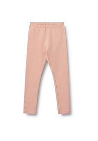 Różowe legginsy wykonane z mi�ękkiego, elastycznego materiału z gumką w pasie, z dopasowanym krojem i gładką teksturą na całej powierzchni.