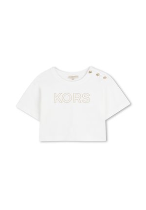 MET KORTE MOUWEN - T-shirt imprimé - offwhite