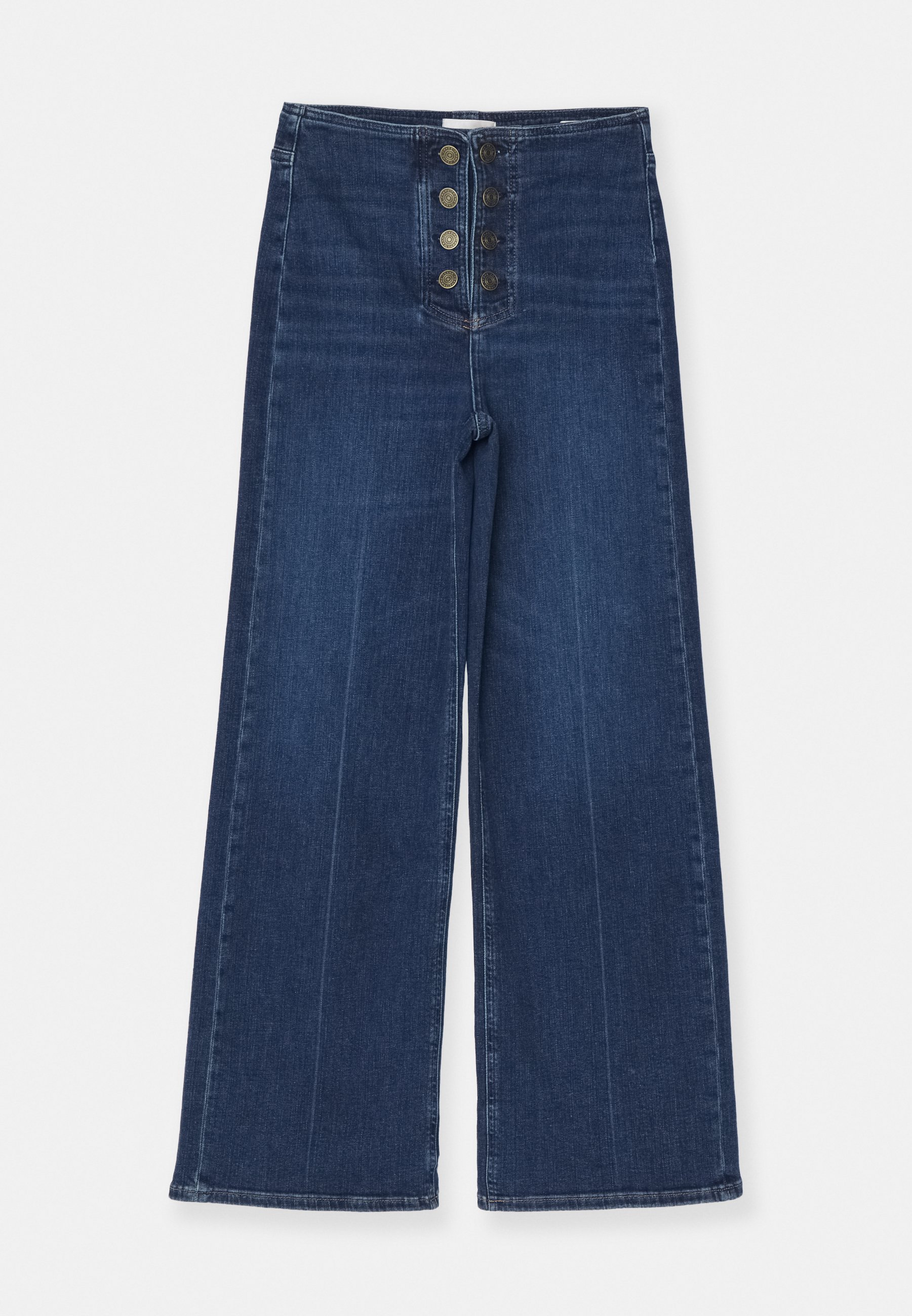 FRAME PALAZZO SAILOR PANT - Wide Leg - dark blue denim/dark