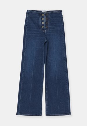 FRAME PALAZZO SAILOR PANT - Wide Leg - dark blue denim