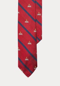 STRIPED SILK REPP NARROW CLUB TIE - Cravatta - red