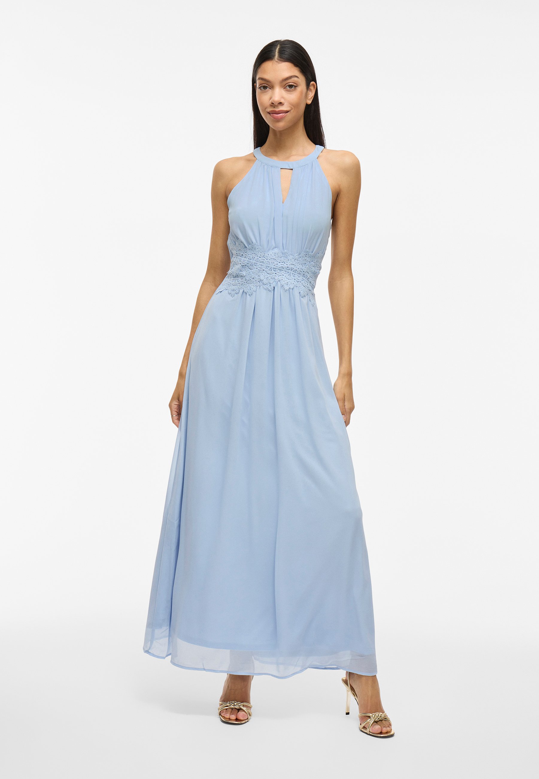 Vila Jurken Vila Jurk Blauw VILA VIMILINA HALTERNECK Maxi-jurk