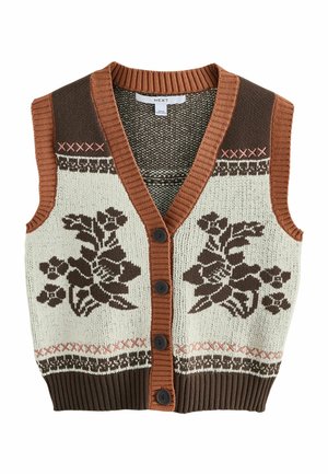 REGULAR FIT - RICH FLORAL BUTTON UP - Kardigán - brown white