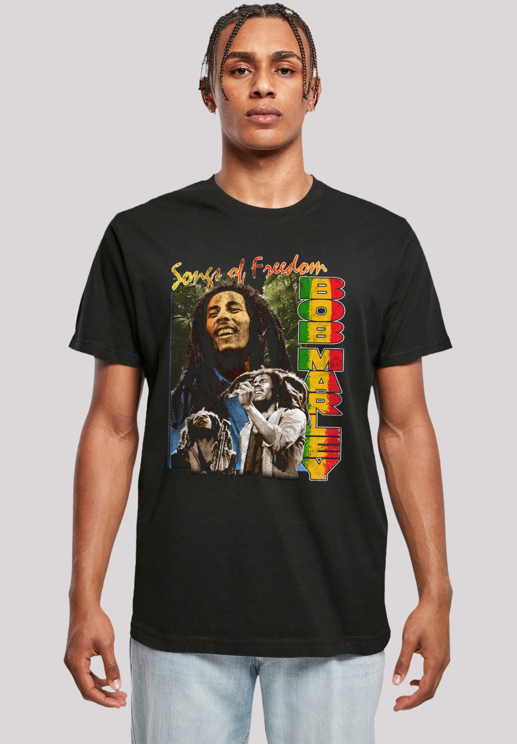 F4NT4STIC BOB MARLEY FREEDOM VINTAGE REGGAE MUSIC - Print T