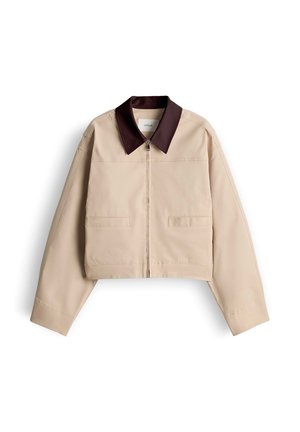 OPUS, BOXY TWILL STRUCTURE - Summer jacket - soft oat