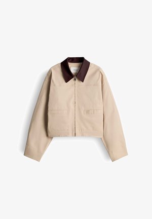 OPUS, BOXY TWILL STRUCTURE - Summer jacket - soft oat