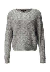 comma MIT ZOPFMUSTER - Strickpullover - graphit