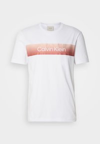 LINEAR OMBRE CHEST LOGO - Print T-shirt - bright white